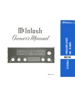 McIntosh MX 114 Owner'S Manual предпросмотр