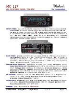 Предварительный просмотр 1 страницы McIntosh MX 117 Manual