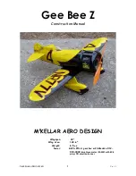 McKELLAR AERO DESIGN Gee Bee Z Construction Manual preview