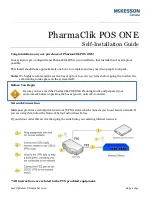 Preview for 1 page of McKesson PharmaClik POS ONE Installation Manual