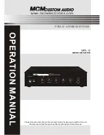 MCM Custom Audio MPA-10 Operation Manual предпросмотр