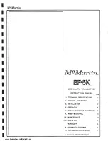 Предварительный просмотр 2 страницы McMartin BF-5K Instruction Manual