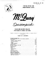 Preview for 1 page of McQuay Seasonpak PWA-008A Installation And Maintenance Data