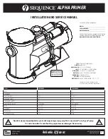 MDM SEQUENCE ALPHA PRIMER Installation And Service Manual preview