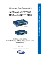 MDS entraNET 2400 Installation And Operation Manual предпросмотр