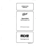 MDT Bovie Specialist Operator'S Manual preview