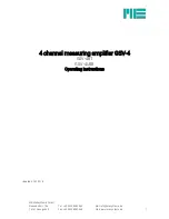 Предварительный просмотр 1 страницы Me GSV-4 Operating Instructions Manual