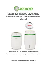 Meaco 12L Low energy Dehumidifier Instruction Manual preview