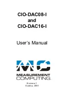 Preview for 1 page of Measurement Computing CIO-DAC08-I User Manual