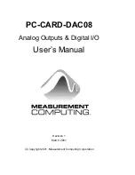 Measurement Computing PC-CARD-DAC08 User Manual preview