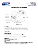 Preview for 2 page of Mec Major 5001 Operating Instructions Manual