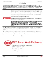 Preview for 5 page of Mec Micro 26 Operator'S Manual