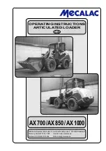 mecalac AX 1000 Operating Instructions Manual preview