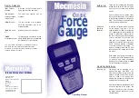 Preview for 1 page of Mecmesin Compact Force Gauge Operating Manual