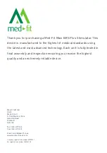 Preview for 2 page of Med-Fit Comfy EMS Plus Quick And Easy User Manual