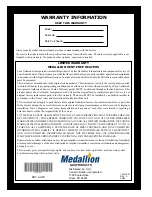 Предварительный просмотр 20 страницы Medallion MBN20LB Owner'S Operation And Installation Manual