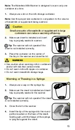 Preview for 15 page of Medela Waterless Milk Warmer Instructions For Use Manual