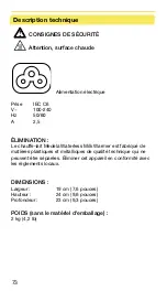 Preview for 75 page of Medela Waterless Milk Warmer Instructions For Use Manual