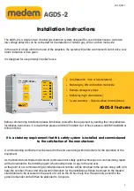 Preview for 1 page of Medem AGDS-2 Installation Instructions Manual