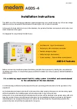 Preview for 1 page of Medem AGDS-4 Installation Instructions Manual