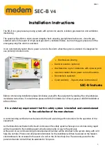 Preview for 1 page of Medem SEC-B Installation Instructions Manual