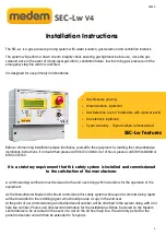 Preview for 1 page of Medem SEC-Lw Installation Instructions Manual