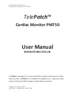 Medicomp TelePatch PM750 User Manual предпросмотр