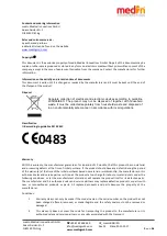 Предварительный просмотр 2 страницы Medin medinSINDI 1080 Operating, Cleaning And Maintenance Instructions