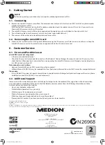 Предварительный просмотр 2 страницы Medion E89196 Quick Start Manual