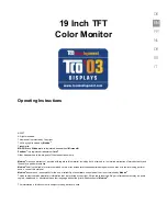 Medion FLAT PANEL LCD TFT MONITOR Operating Instructions Manual предпросмотр