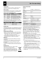 Предварительный просмотр 6 страницы Medisana Air 60300 Operating Instructions Manual