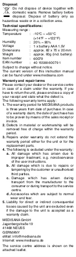 Предварительный просмотр 4 страницы Medisana HG 100 User Manual