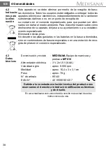 Предварительный просмотр 38 страницы Medisana MP 810 Instruction Manual