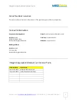 Preview for 7 page of MedViron Height Adjustable Medical Carts Operation & Maintenance Manual