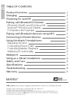 Предварительный просмотр 2 страницы MEE MATRIX2 AF62 User Manual