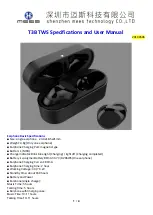 Предварительный просмотр 1 страницы Mees T3B TWS Specification And User Manual