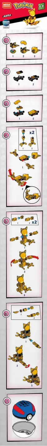 Mega Construx Wonder Builders Pokemon Abra Manual preview