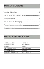 Preview for 2 page of MegaChef MCVS100 Owner'S Manual