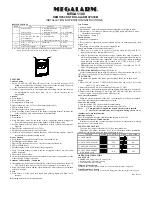 Предварительный просмотр 1 страницы Megalarm Mega 1100 Installation & Operation Instructions