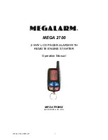 Preview for 1 page of Megalarm MEGA 2700 Operation Manual