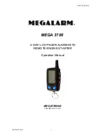 Megalarm MEGA 3700 Operation Manual preview