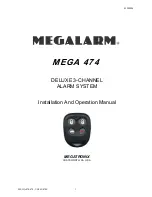 Preview for 1 page of Megalarm MEGA 474 Installation And Operation Manual