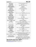 Preview for 2 page of MEGAPOWER ML-176 Specifications