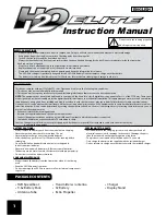 Preview for 1 page of Megatech International H2O Elite Instruction Manual