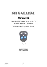 MEGATRONIX MEGALARM MEGA 310 Installation And Operation Manual preview