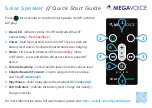 Preview for 1 page of Megavoice Solar Speaker Quick Start Manual