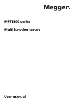 Предварительный просмотр 1 страницы Megger MFT1800 series User Manual