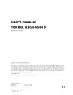 Предварительный просмотр 3 страницы Megger torkel 820 User Manual