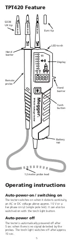 Предварительный просмотр 5 страницы Megger TPT420 User Manual