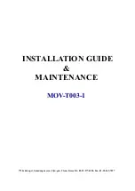 Preview for 1 page of MEGLIO UNIONLAND 52-105-200 Installation Manual